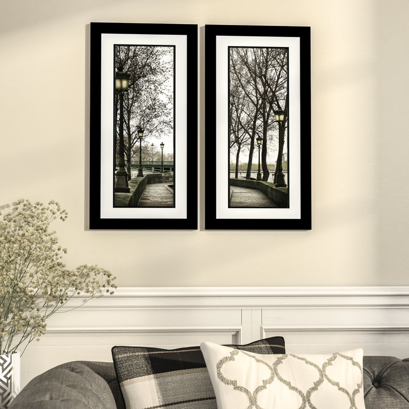 Three Posts 'Along the Quai' 2 Piece Framed Photographic